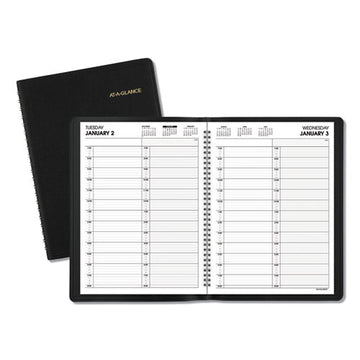 AT-A-GLANCE® Two-person Group Daily Appointment Book, 11 X 8, Black Cover, 12-month (jan To Dec): 2022 freeshipping - TVN Wholesale